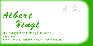albert hingl business card